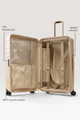 The Large Check-In Roller in Beige