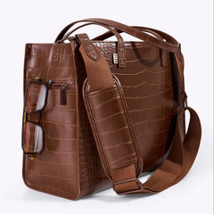 The Work Tote in Maple Croc